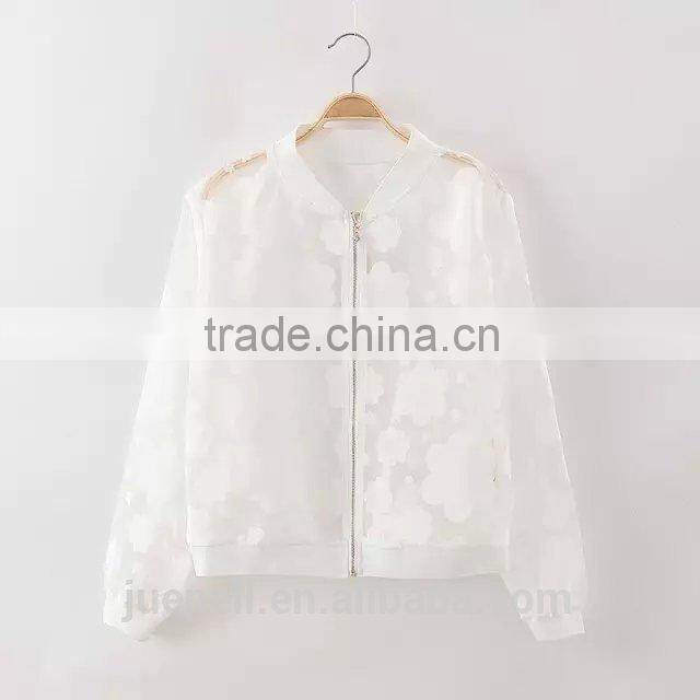 OEM clothing 2015 plus size clothing women clear bomer jacket