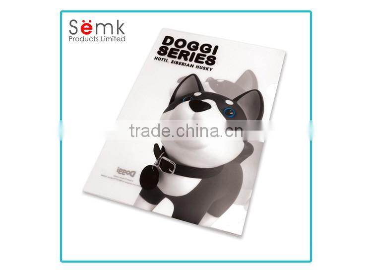 Semk factory cheap plastic file folder cover dog clear plastic document folder