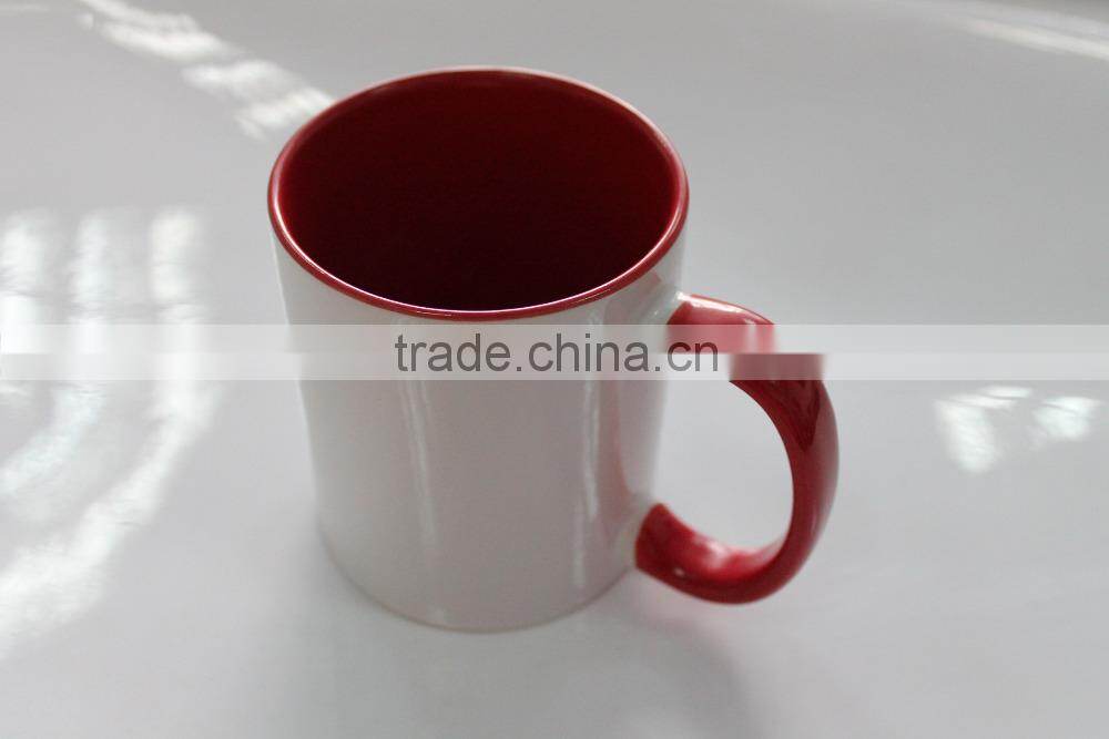 Manufacturer Wholesale Sublimation 11oz Top Grade Inner Colourful Handle