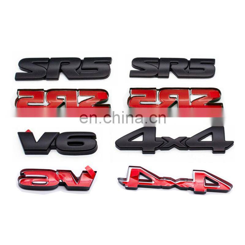 Customized ABS Overlay Kits SR5 V6 4X4 Black Letter Car Emblem Sticker