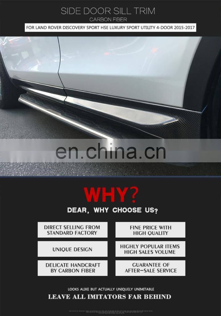 Carbon Fiber Side Door Sill Trim for Land Rover Discovery Sport HSE Luxury Sport Utility 4-Door 2015-2017
