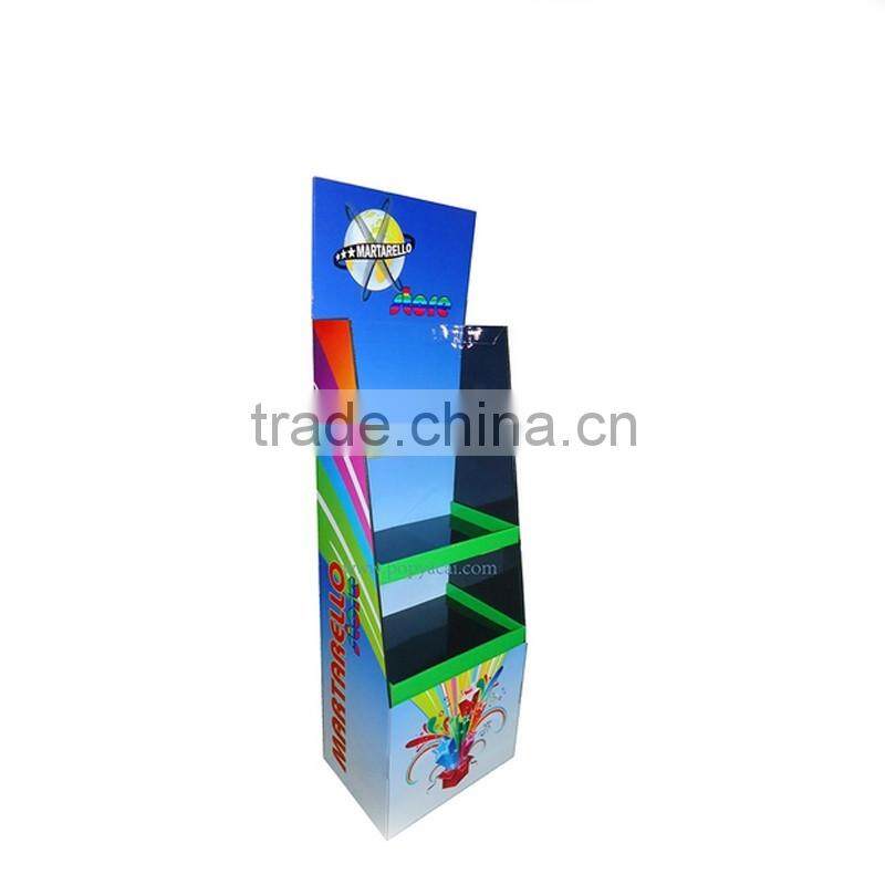 Eye catching advertising cardboard jewelry display stand with hook