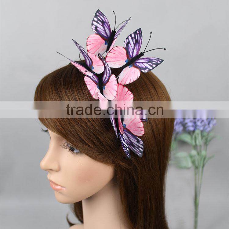 High - Quality Girls Fascinator Cloth Simulation Butterfly Headband Hairband