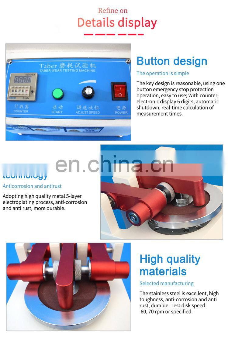 Liyi ASTM D4060 Textile Fabrics Taber Abrasion Resistance Tester