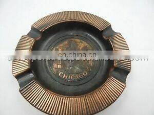 metal shiny gold leaf ashtray