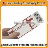 Newest Printed airline ticket printing Cosmetics Colorful