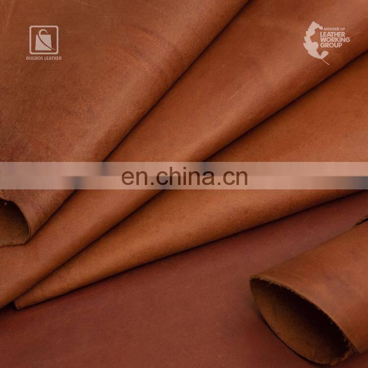 Best Selling Beautiful Drum-Stuffed Full Grain Sustainable 22 sqft Vegetable Tanned Cow Genuine Leather for Sale