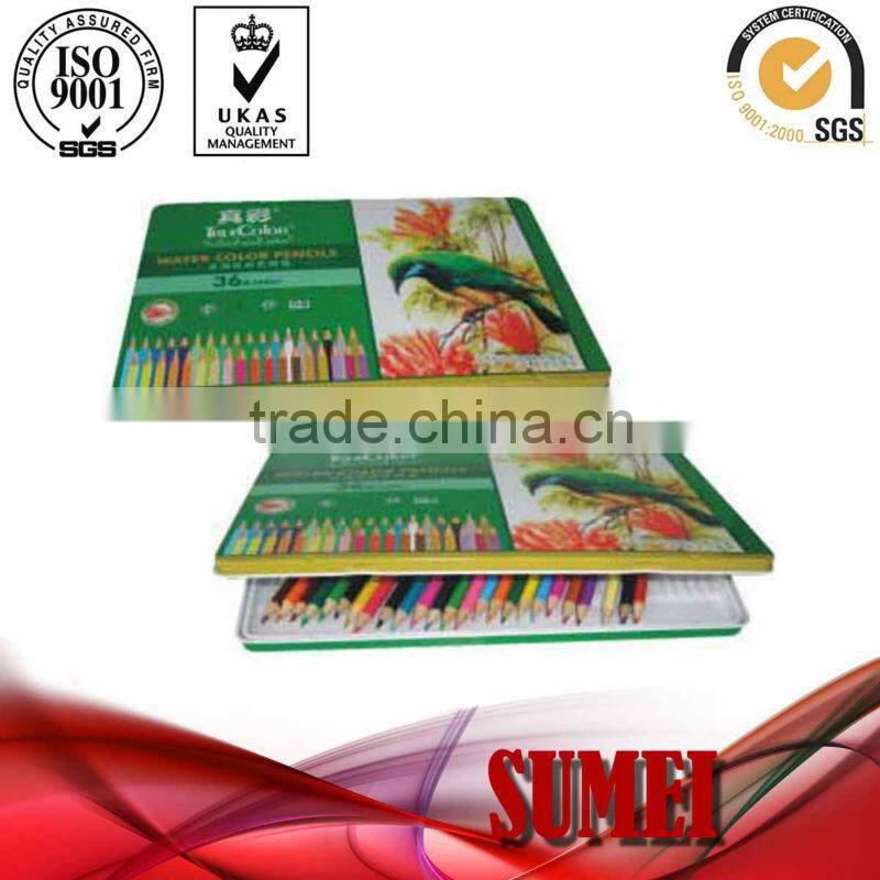 colored pencils in tin box