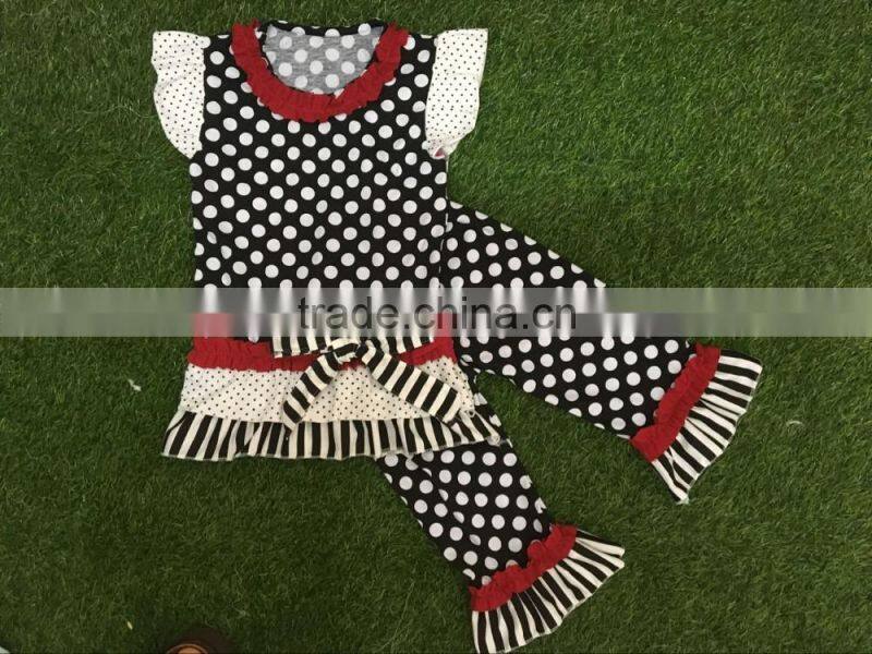 factory latest designs USA 4th of July clothing sets persnickety kids Patriots' Day Children Bow Set