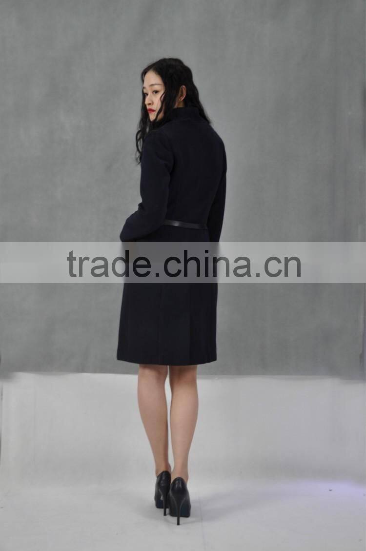 Winter Fashion Women 2016 Ladies Long Coats Winter Coat Ladies Jacket Long Length Wind Coat With Belt