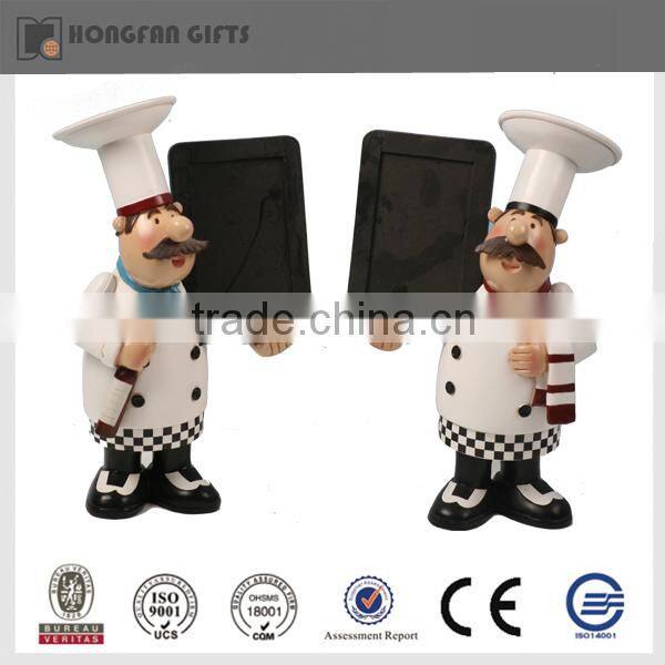 Novel polyresin chef menu blackboard