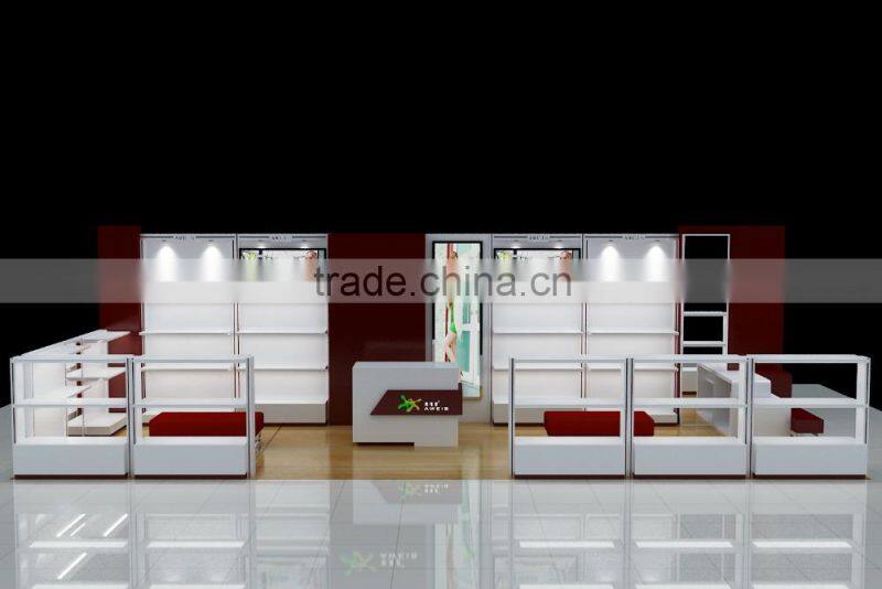 Good quality magnetic levitating bag and shoe store cabinet stand with leds shoe display rack