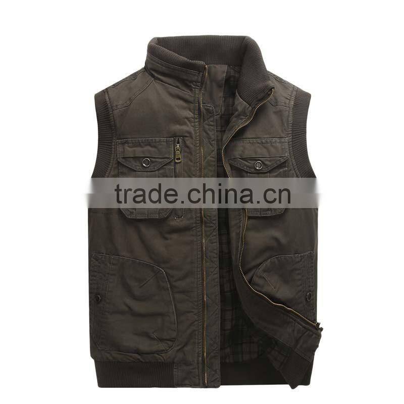 2015 new design rip-stop Casual unisex men's cotton vest