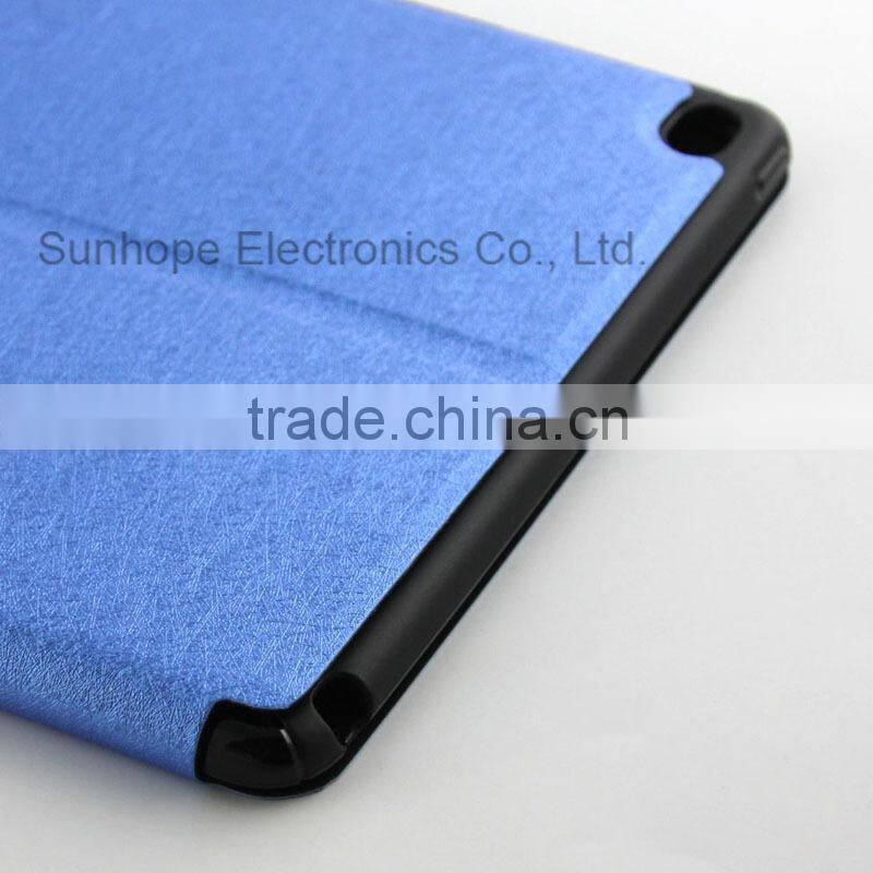 Silk grain metal buckle card slot PU leather cover case for Apple for ipad 6 air 2