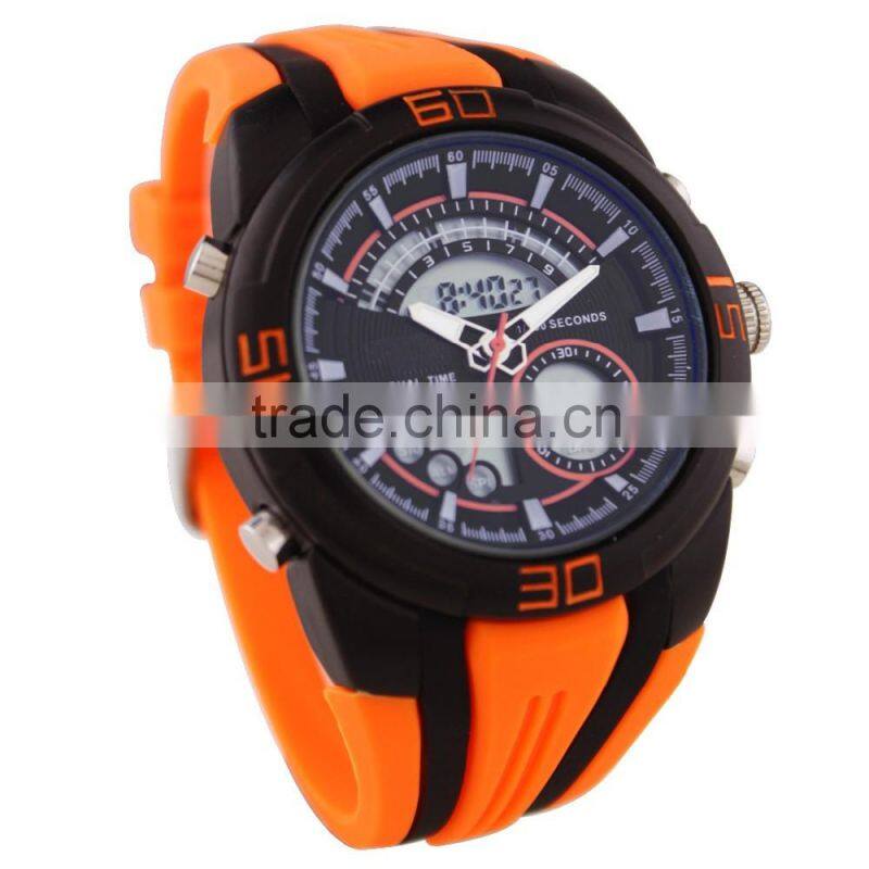 LP7641 2016 lcd multipal time zone plastic waterproof watch