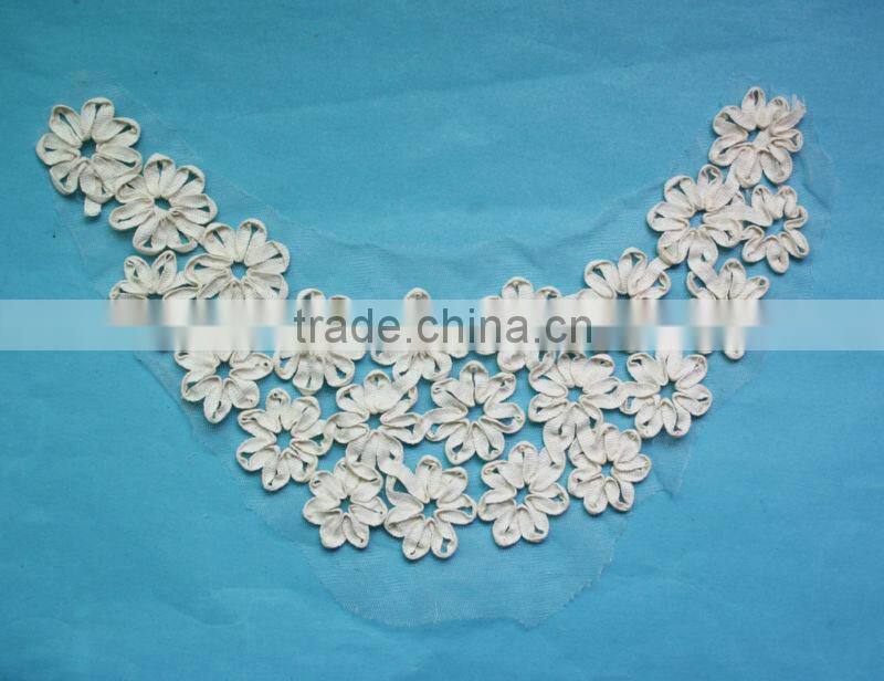 New v-shape cotton crochet lace collar neck design ladies