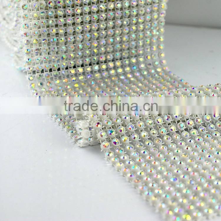 Rhinestone Trims with 10 yards in Plastic Ribbon, Fashion Elastic Stretch Rhinestone Trimming Rolls Sheets for Party Decoration