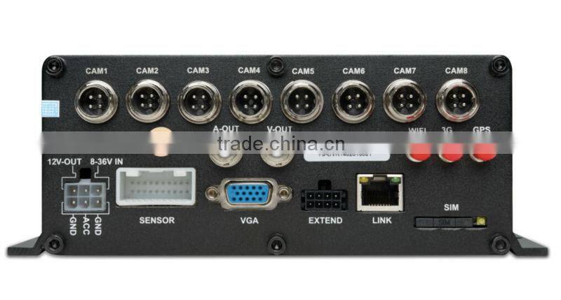 High Quality Mobile Dvr 8 Channel 4 D1 H.264 Vehicle 3g Wifi Gps Mobile Dvr With G-sensor And Geo Fence