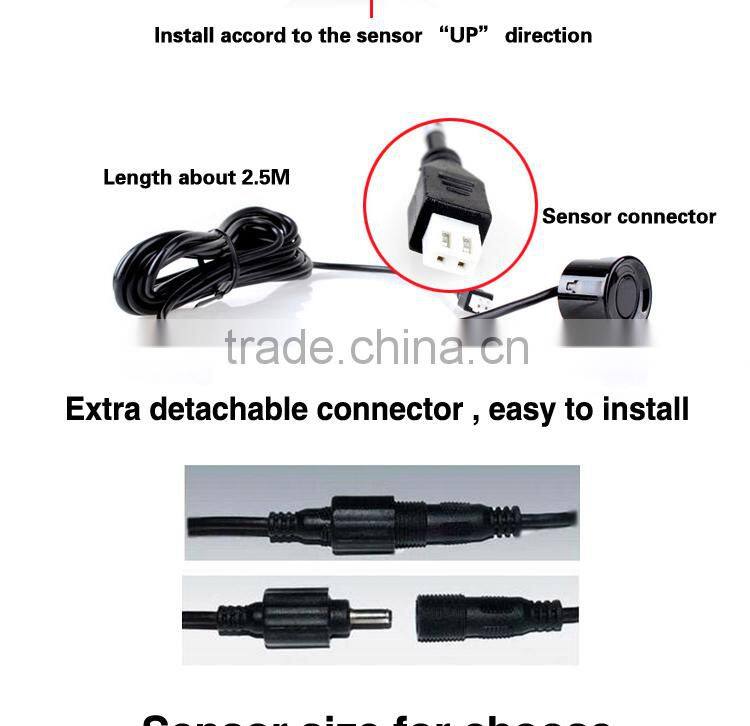 Car bibi alert front and rear parking sensors with 3 colors and 8 stage slim lED display