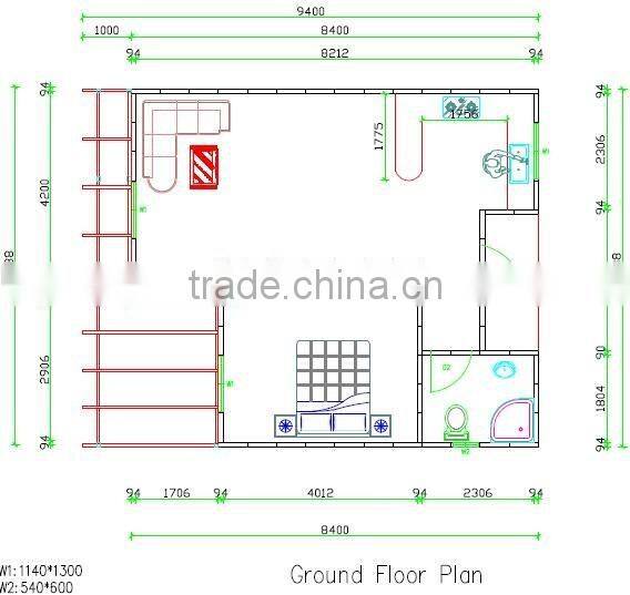 Safety design modern fast assembly ready made cement two storey house plans