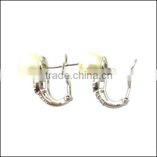 big pearl silver jewelry earring