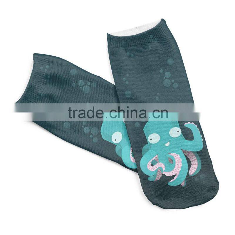 high quality 3d digital full print colorful cartoon cute boy tube socks