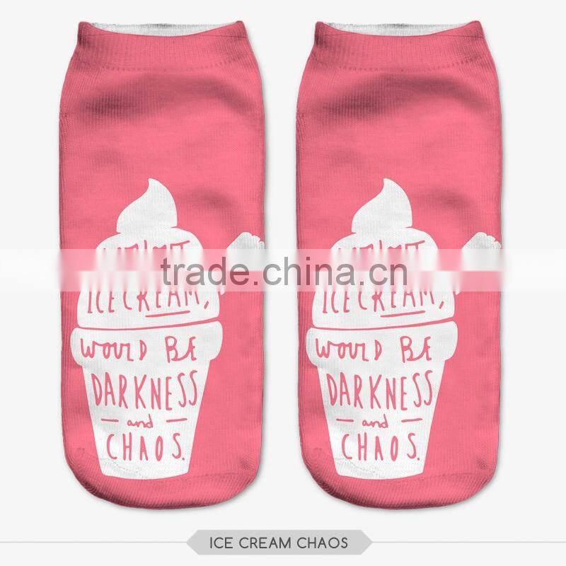 fashion pastel cat wear high quality 3d digital full print colorful ankle socks sports unisex custom hot sale stretch spandex