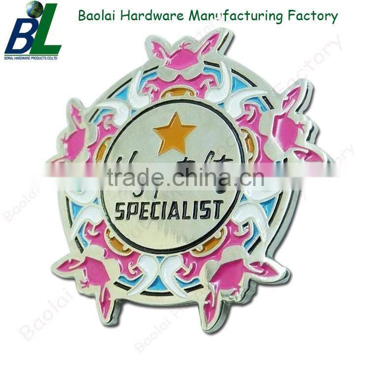 Goldend enamel metal parachute shape medals