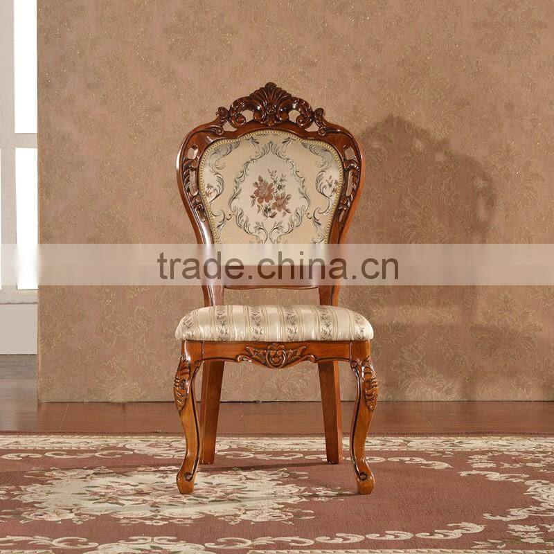 Originals classic carved fabric wood dining chairs for restaurant