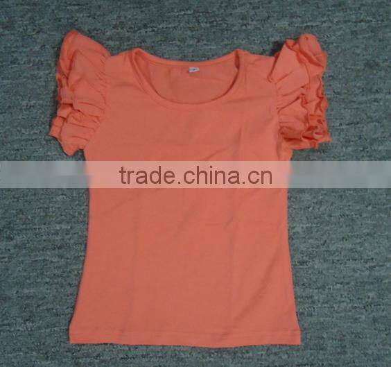 2015 hot sale kids double ruffled tank tops high quality girls ruffle shirts wholesale baby ruffle top