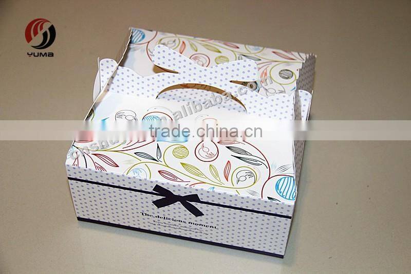 birthday food grade brown cake box with handle