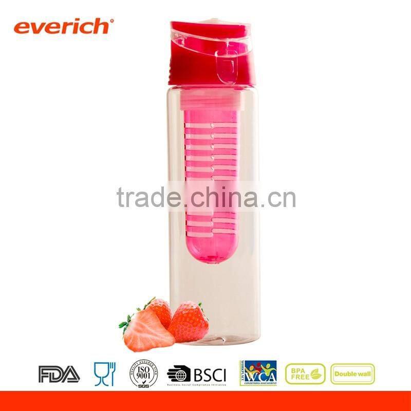 2016 fashion new fruit infuser plastic bottles customize and wholesale 700ml water bottle