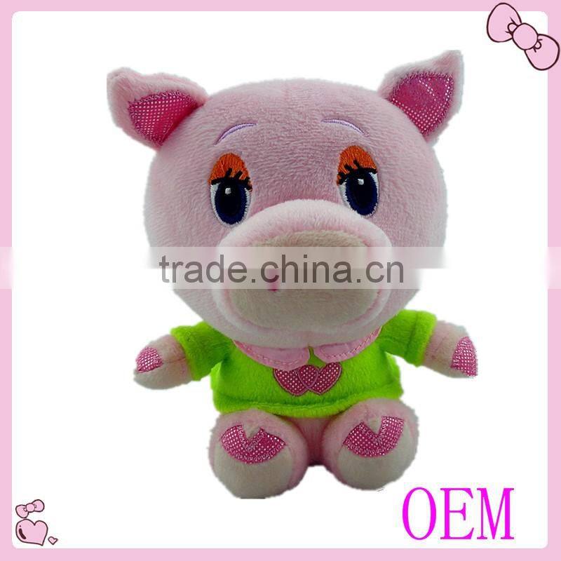 Cartoon piggy plush toy custom design printed logo stuffed pig