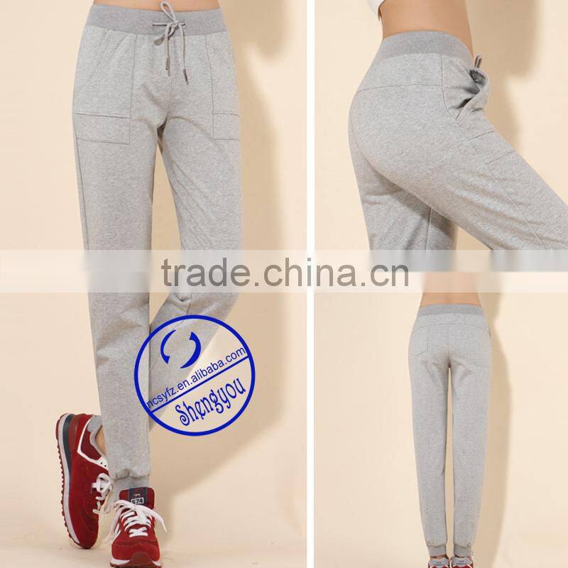 2015 new design grey women blank jogger pants