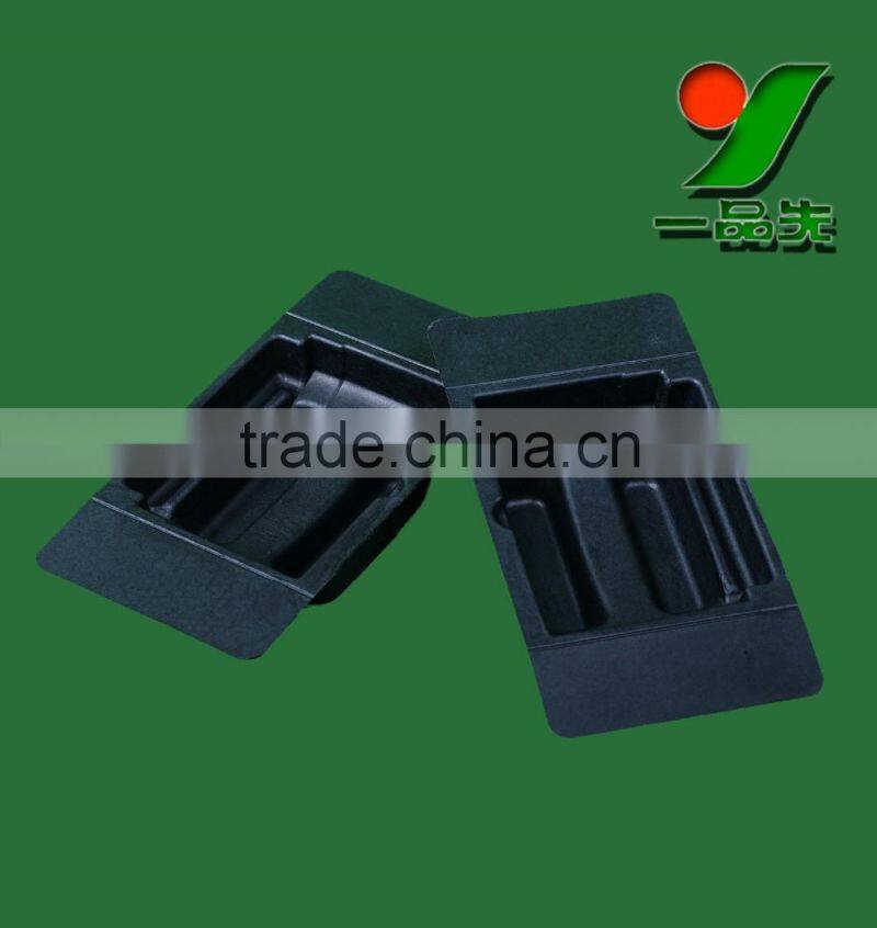 100% Biodegradable eco-sugarcane pulp headset packaging tray , electronics molded paper pulp packaging