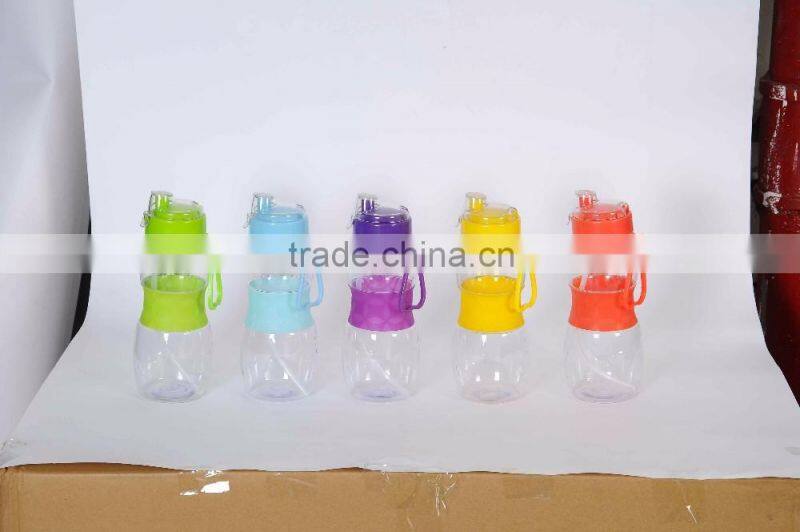 2016 High Quality BPA free Tritan plastic material sport drinking water bottle child water bottle with straw