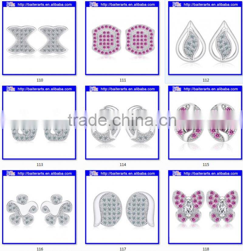 Alibaba jewelry alloy blue crystal single stone earring designs
