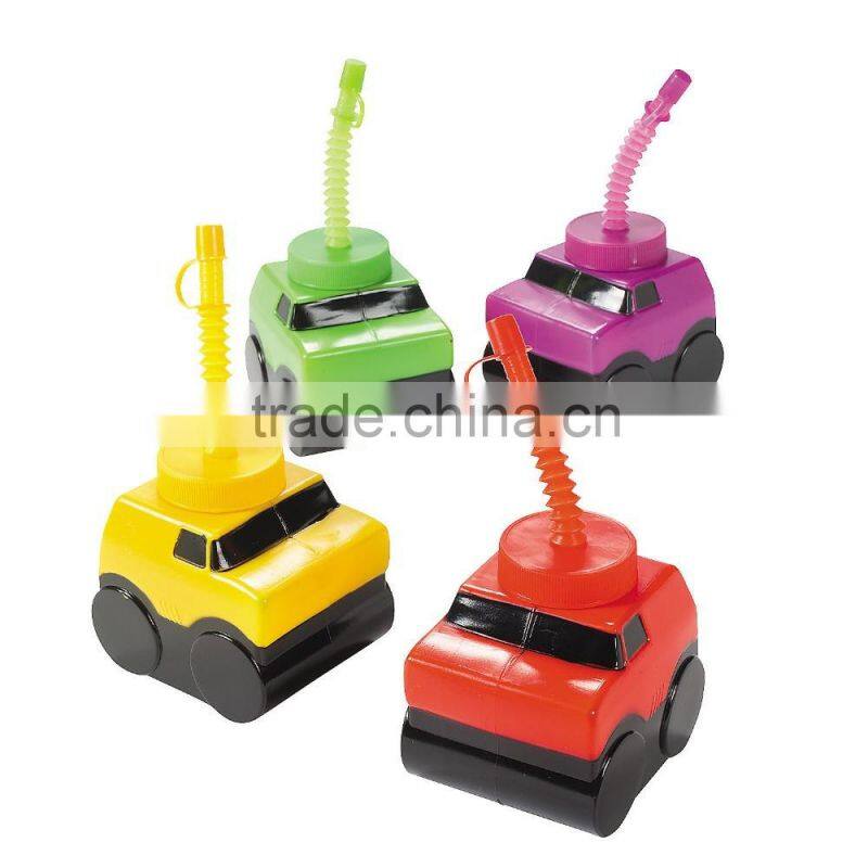 14 oz. 400ml Cool Fun Custom Shaped Party Sipper Cups Promotional Plastic Ice Cream Cone Molded Cups with Lids and Straws