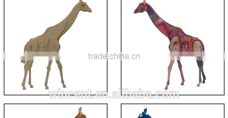 Heat Transfer Printing Imitated Lion 3D Wooden Puzzle