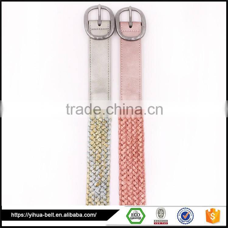 pink suitable belt hole braided belt women