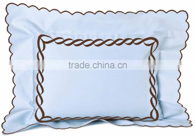 Embroidered white cotton pillow no.57