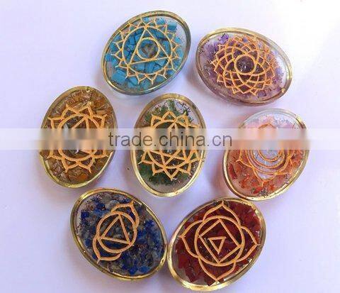 Yellow Jasper Orgone Karuna Reiki Set : Orgonit Manufacture India