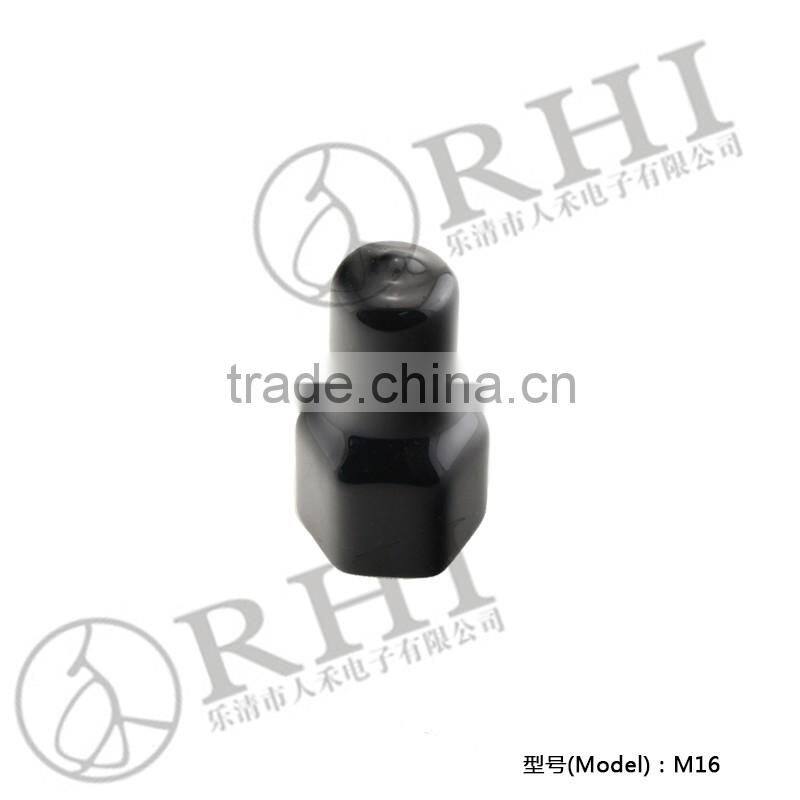 M16 Black pvc pipe threaded end cap, screw head cover