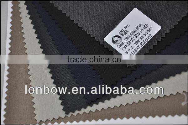 Hot sell polyester rayon blend spandex twill fabric for suit