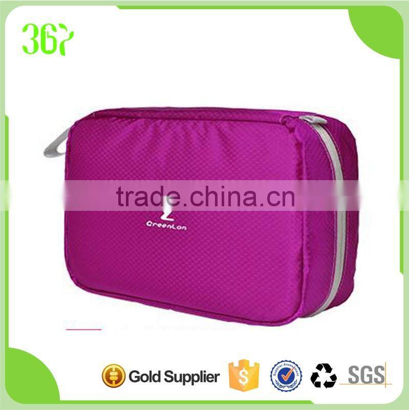 Multi-fonction Waterproof Candy Colour Make up nylon Cosmetic Bag Ladies Toilet Bag