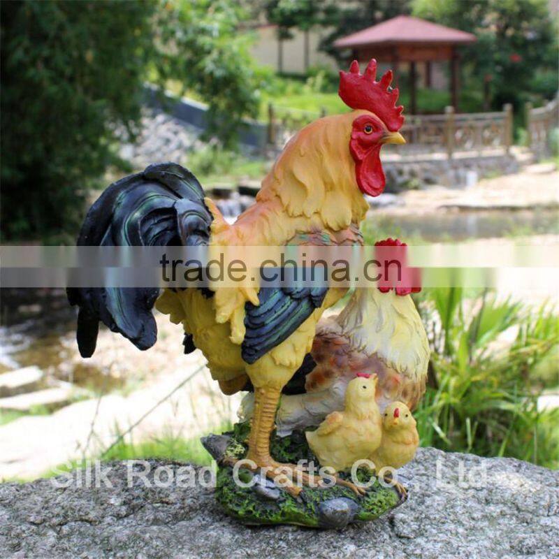 Decoration resin animal statue cock