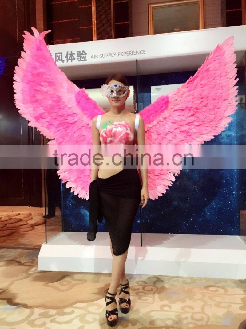 beautiful customized colorful fairy wings made of feathers for party