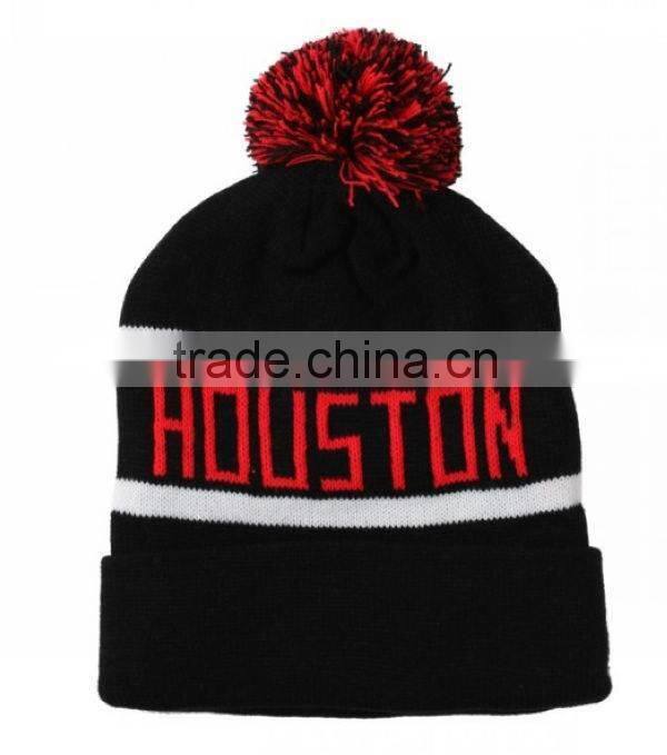 2014 Wholesale headwear oem beanie hats with pompom
