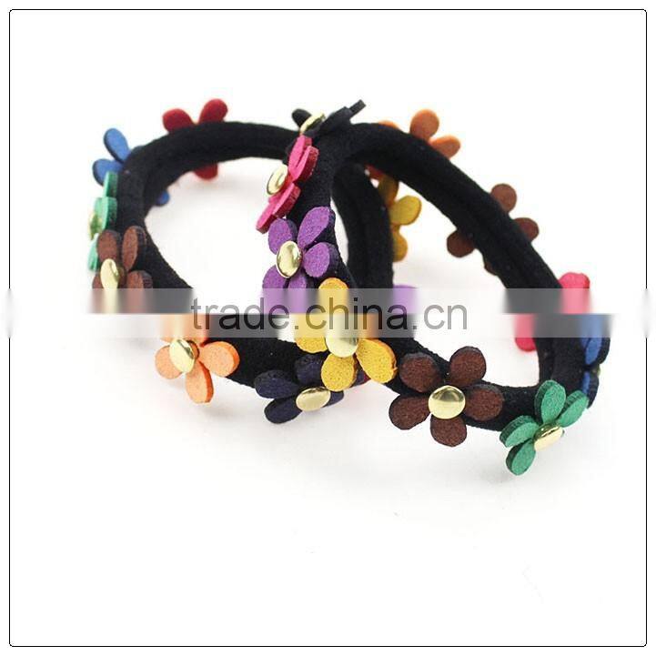 fashion flower design elastic hair bands, ponytail holders