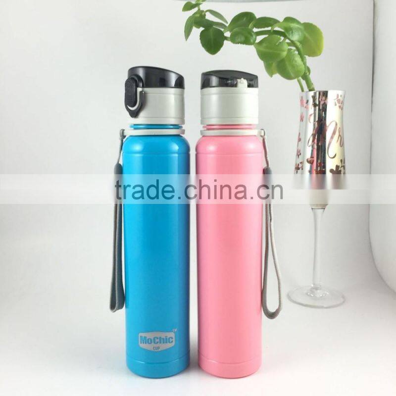 400ML Mochic crystal anti-slip silicone smart flat glass water bottle